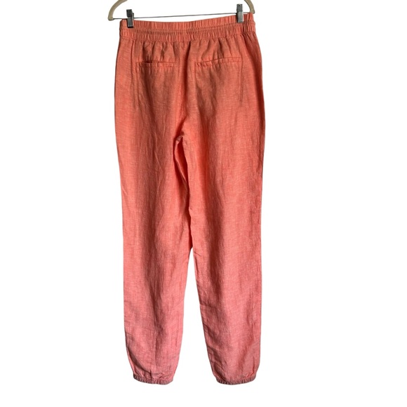 Athleta Retreat Linen Jogger Pant in Sunset Glow Peach 531704 Size 8T Tall NEW - Picture 3 of 11